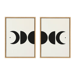 Sylvie Modern Geometric Moon Phases Framed Canvas Set by The Creative Bunch Studio