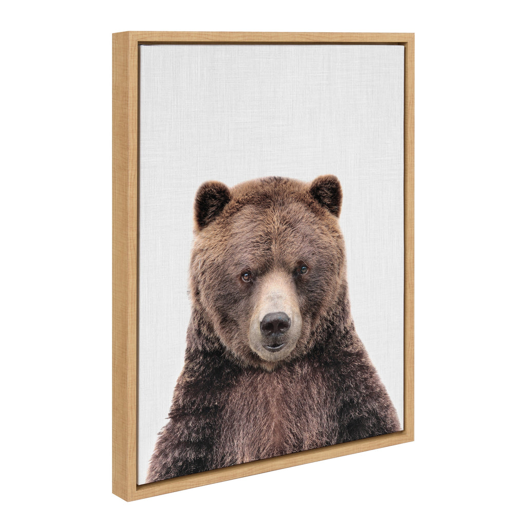 Sylvie Cute Bear Color Framed Canvas by Simon Te of Tai Prints