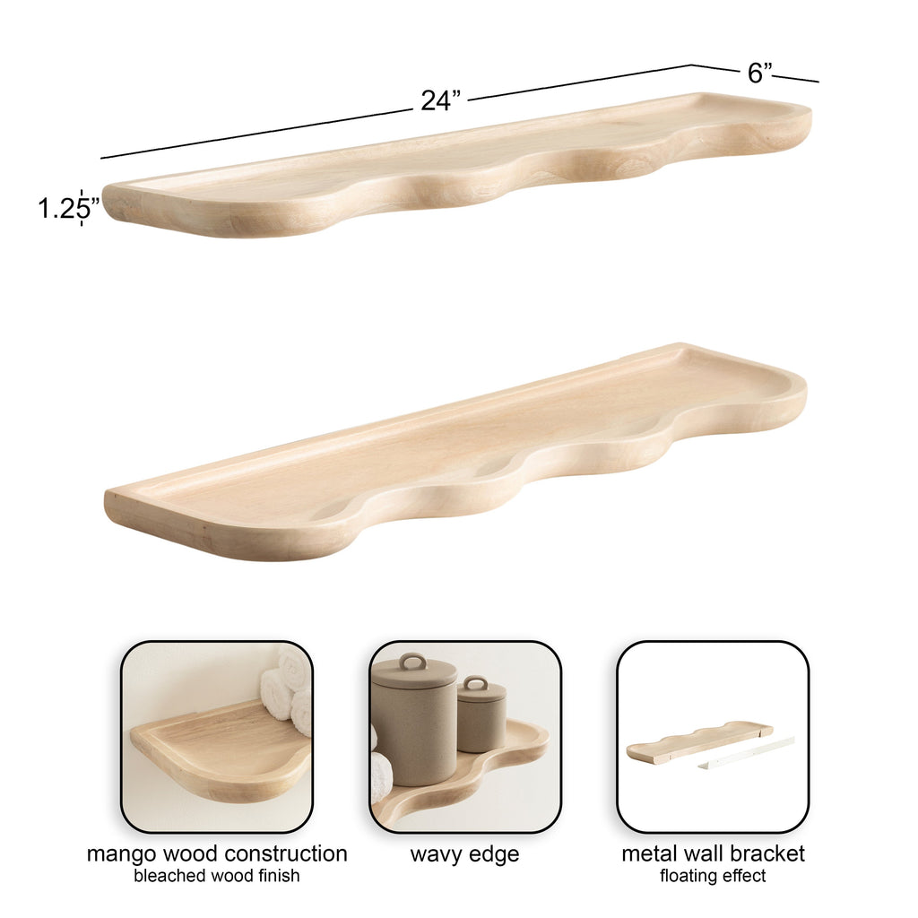 Alezar Wood Shelf Set