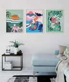 Sylvie Sun Flock Framed Canvas by Rachel Lee of My Dream Wall