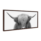 Sylvie Hey Dude Highland Cow Framed Canvas by The Creative Bunch Studio