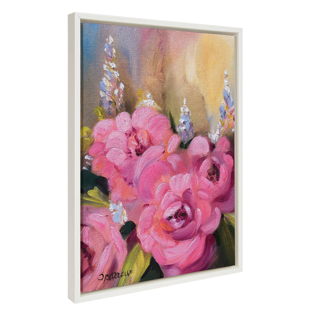 Sylvie Hot Pink Framed Canvas by Mary Sparrow
