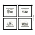 Vintage Europe 4 Piece Framed Wall Art Print Set by Teju Reval