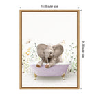 Sylvie Baby Elephant 6 in Spring Bathtub Framed Canvas by Amy Peterson