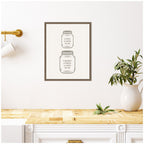 Kitchen Conversion Charts Pint Quart by The Creative Bunch Studio Framed Canvas Wall Art Print