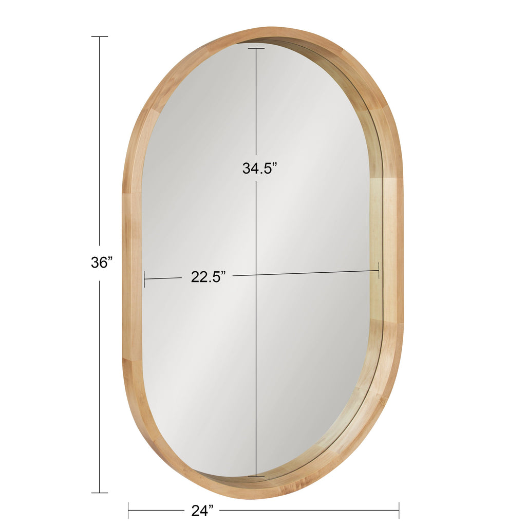 Hutton Wood Framed Capsule Mirror