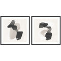 Abstract Neutral 01 & 02 2 Piece Framed Wall Art Print Set by Gabrielly Guedes