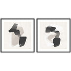 Abstract Neutral 01 & 02 2 Piece Framed Wall Art Print Set by Gabrielly Guedes