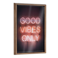 Blake Good Vibes Only Neon Sign Framed Printed Glass by The Creative Bunch Studio