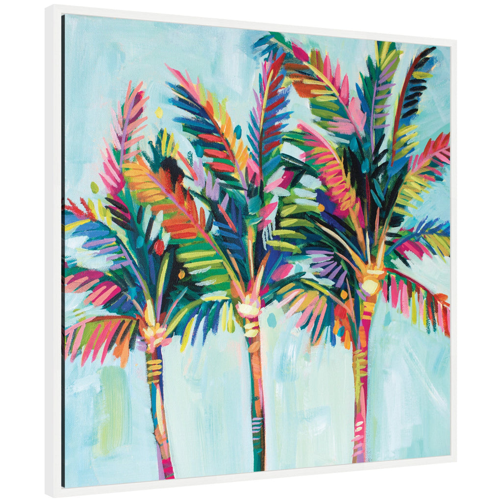 Sylvie Rainbow Coconuts Framed Canvas by Rachel Christopoulos