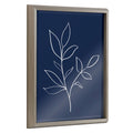 Blake Modern Blue Botanical Line Sketch Print 2 Framed Printed Glass by The Creative Bunch Studio