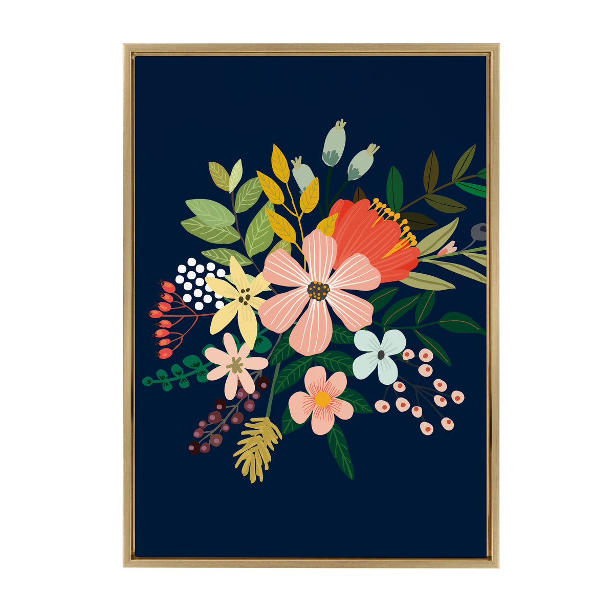Sylvie Floralis C Framed Canvas by Mia Charro