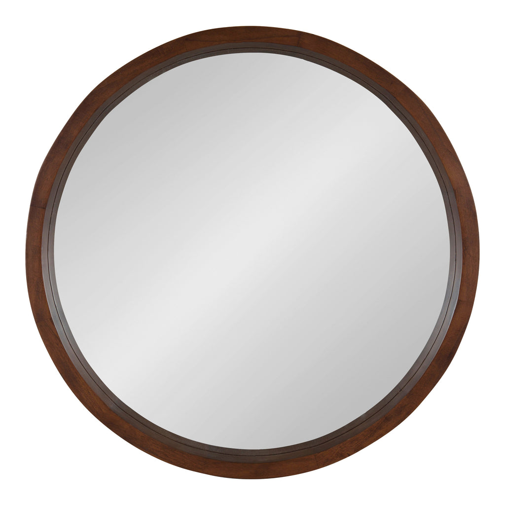 Hutton Round Wood Wall Mirror