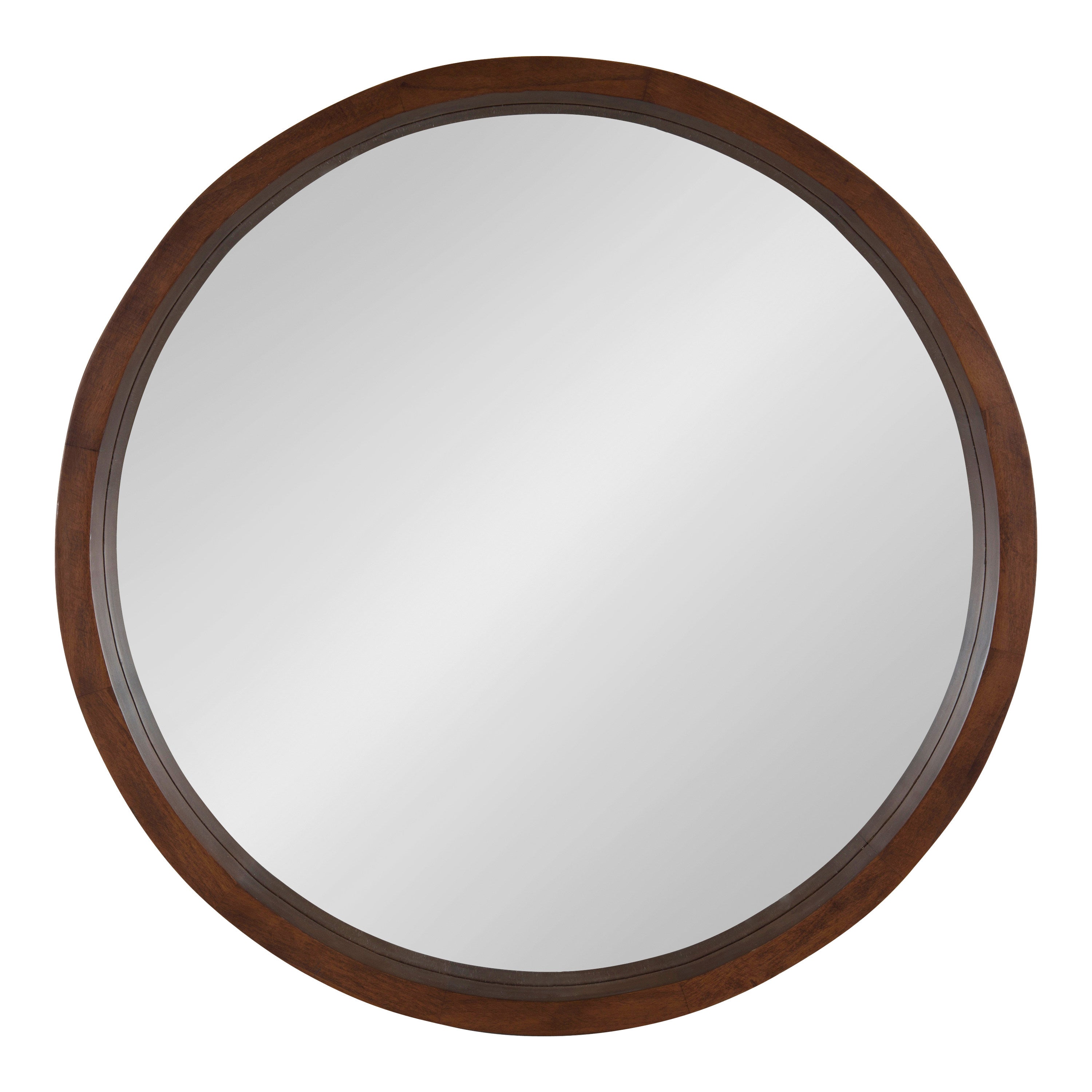 Hutton Round Wood Wall Mirror