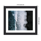 Framed Art Ocean Waves on the Black Beach in Iceland by Michael Schauer