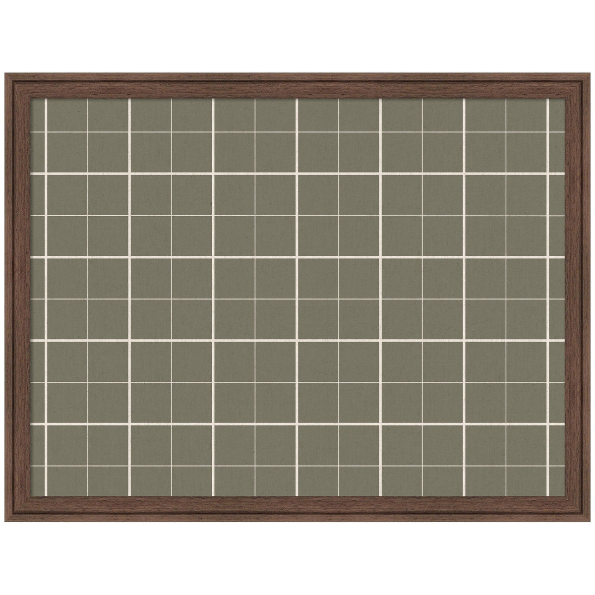 Framed Fabric Pinboard Sage Green Plaid Wall Organization