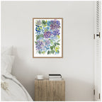 Sylvie Watercolor Purple Hydrafloral Framed Canvas by Patricia Shaw