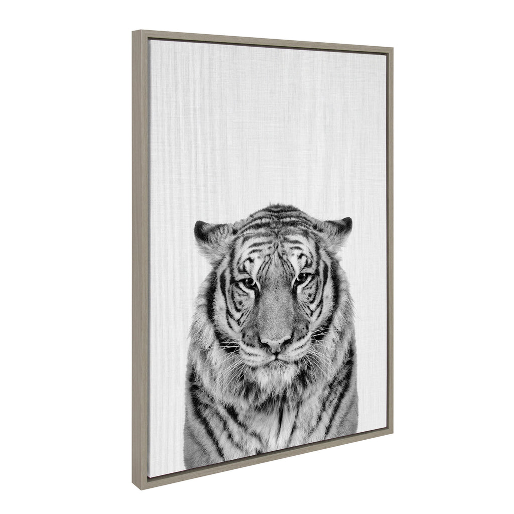 Sylvie Tiger Framed Canvas by Simon Te of Tai Prints