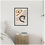 Sylvie Neutral Abstract 1 Minimal Modern Art Framed Canvas by July Art Prints