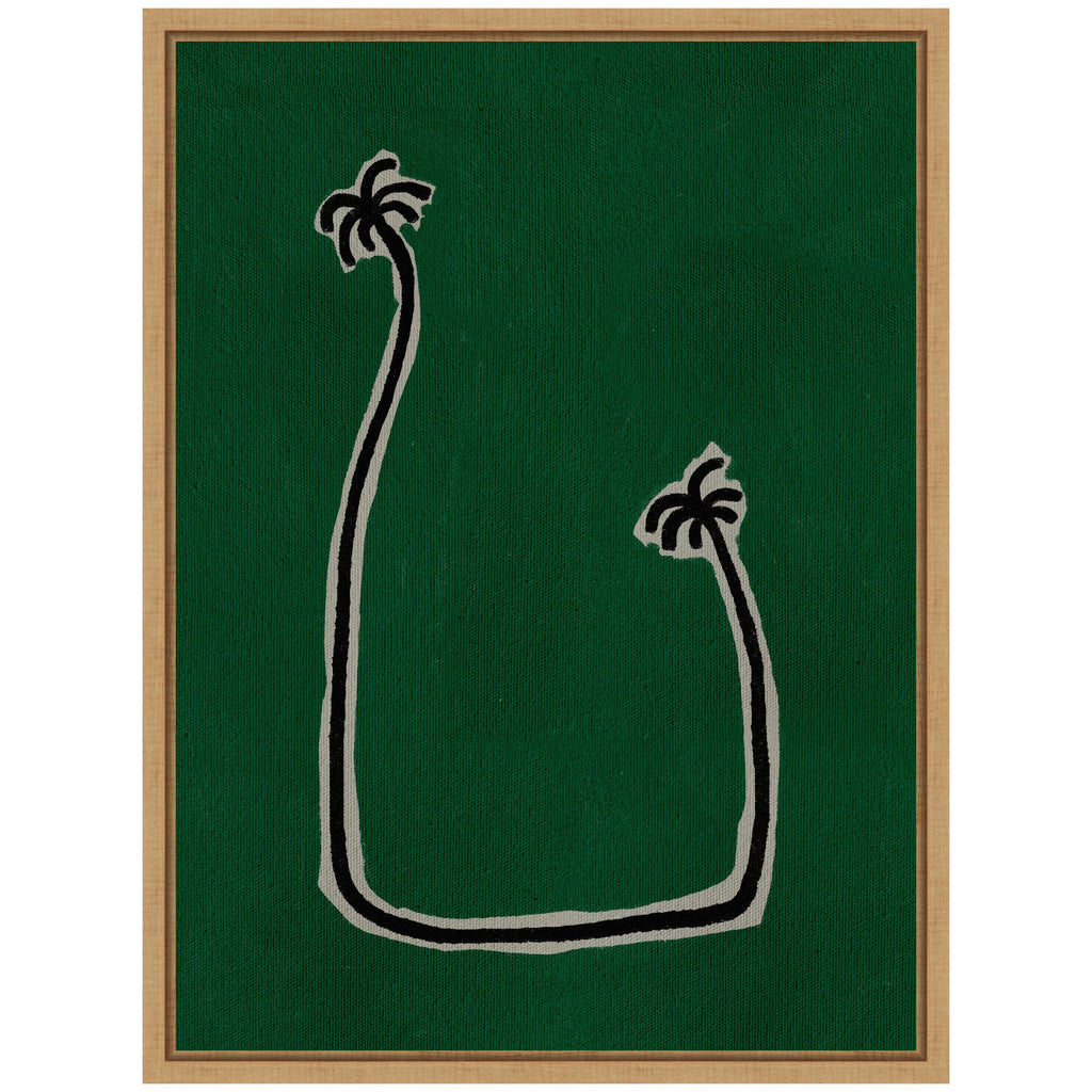 Sylvie Soul Bound Green Framed Canvas by Shatha Al Dafai
