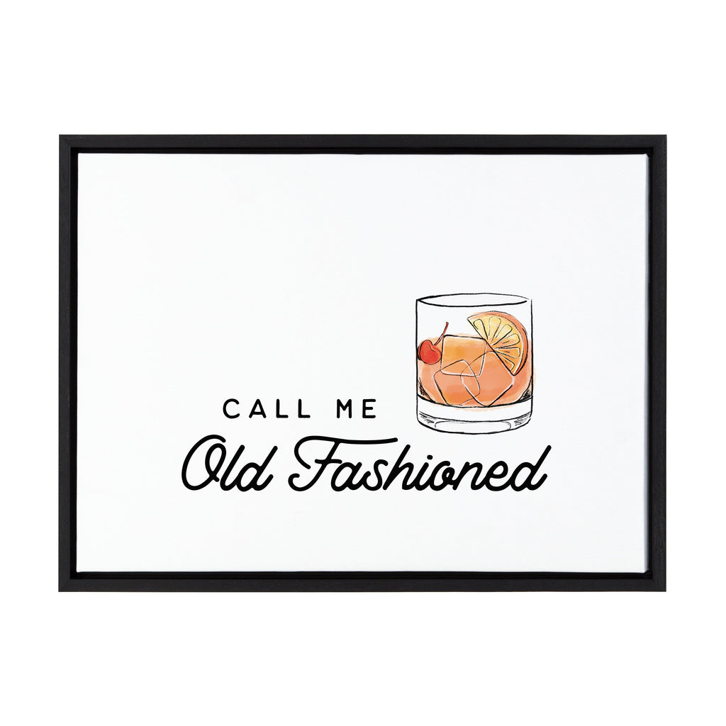 Sylvie Call Me Old Fashioned Framed Canvas by The Creative Bunch Studio