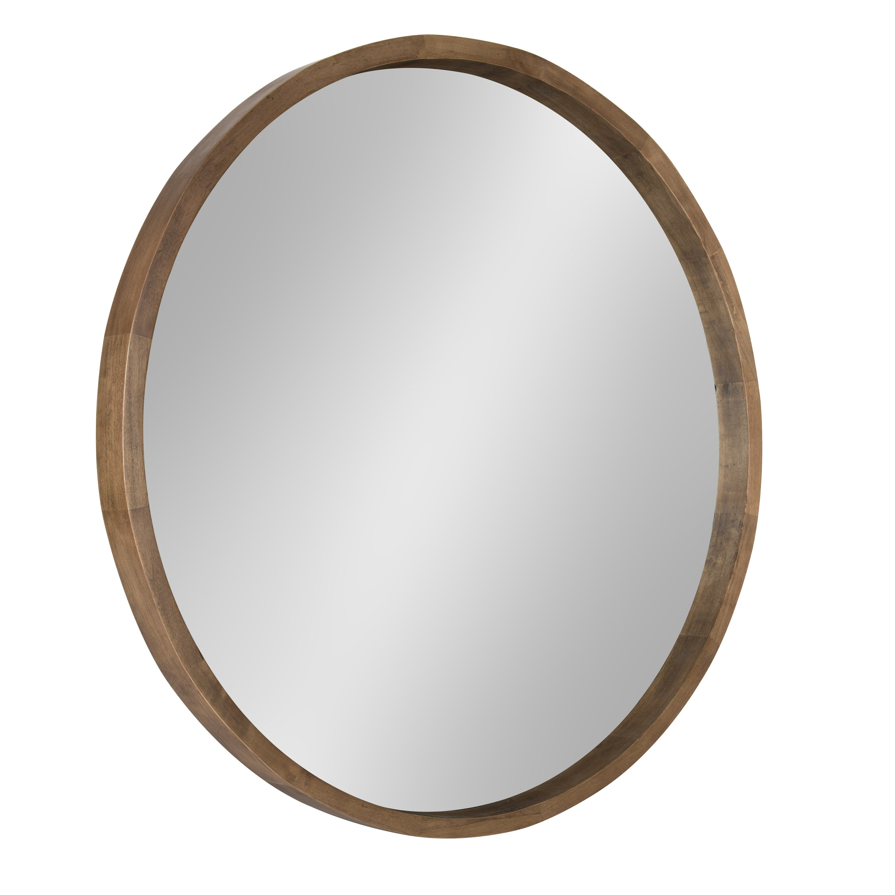 Hutton Round Wood Wall Mirror