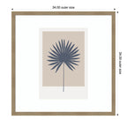 Muted Tan and Blue Colorblock Botanical Palm by The Creative Bunch Studio Framed Wall Art Print