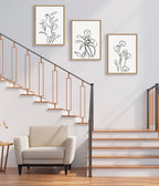 Sylvie Botanical Sketch Print No 2 Framed Canvas by The Creative Bunch Studio