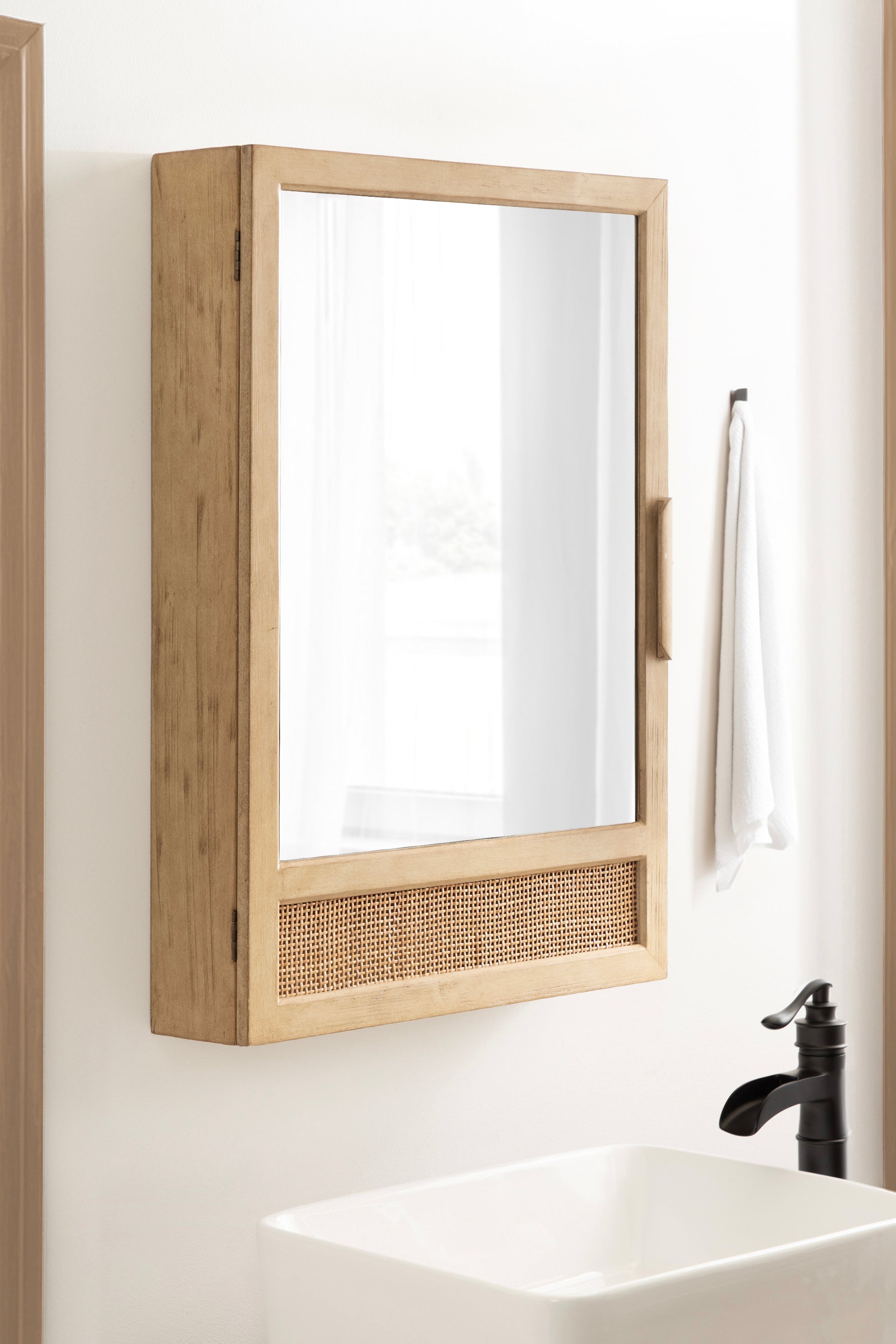 Ori Rattan Mirror Vanity Cabinet