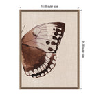 Sylvie Retro Butterfly Watercolor Diptych Neutral Burlap Right Framed Canvas by The Creative Bunch Studio