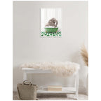 Sylvie Young Elephant in Eclectic Green Panel Wall Bathtub Framed Canvas by Amy Peterson