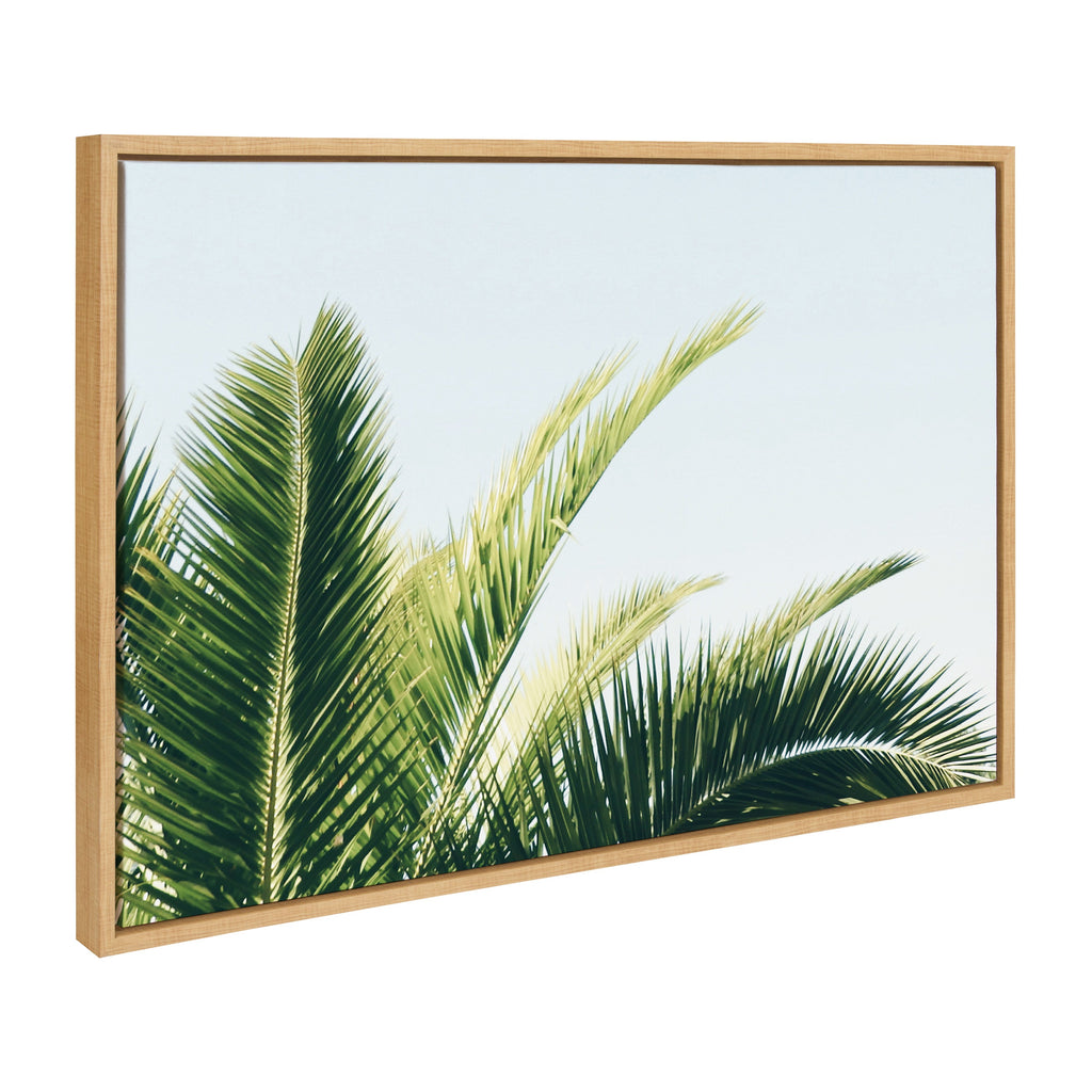 Sylvie Tropical Palm Under Blue Sky Framed Canvas by Amy Peterson Art Studio