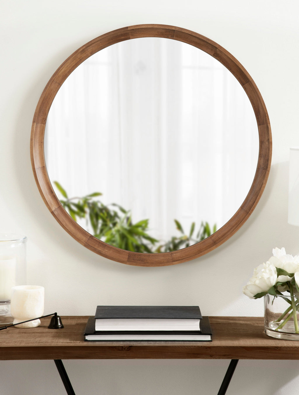 Hatherleigh Round Wood Wall Mirror