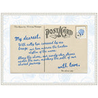 Sylvie Beach Love Letter Blue Framed Canvas by Honey Island Studio