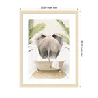 Elephant Back in Palm Bathtub by Amy Peterson Framed Wall Art Print