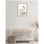 Sylvie Penguins in Spring Bathtub Framed Canvas by Amy Peterson