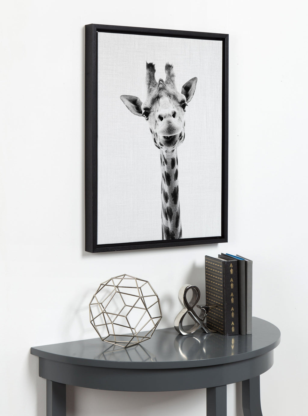 Sylvie Giraffe Framed Canvas by Simon Te of Tai Prints