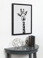 Sylvie Giraffe Framed Canvas by Simon Te of Tai Prints