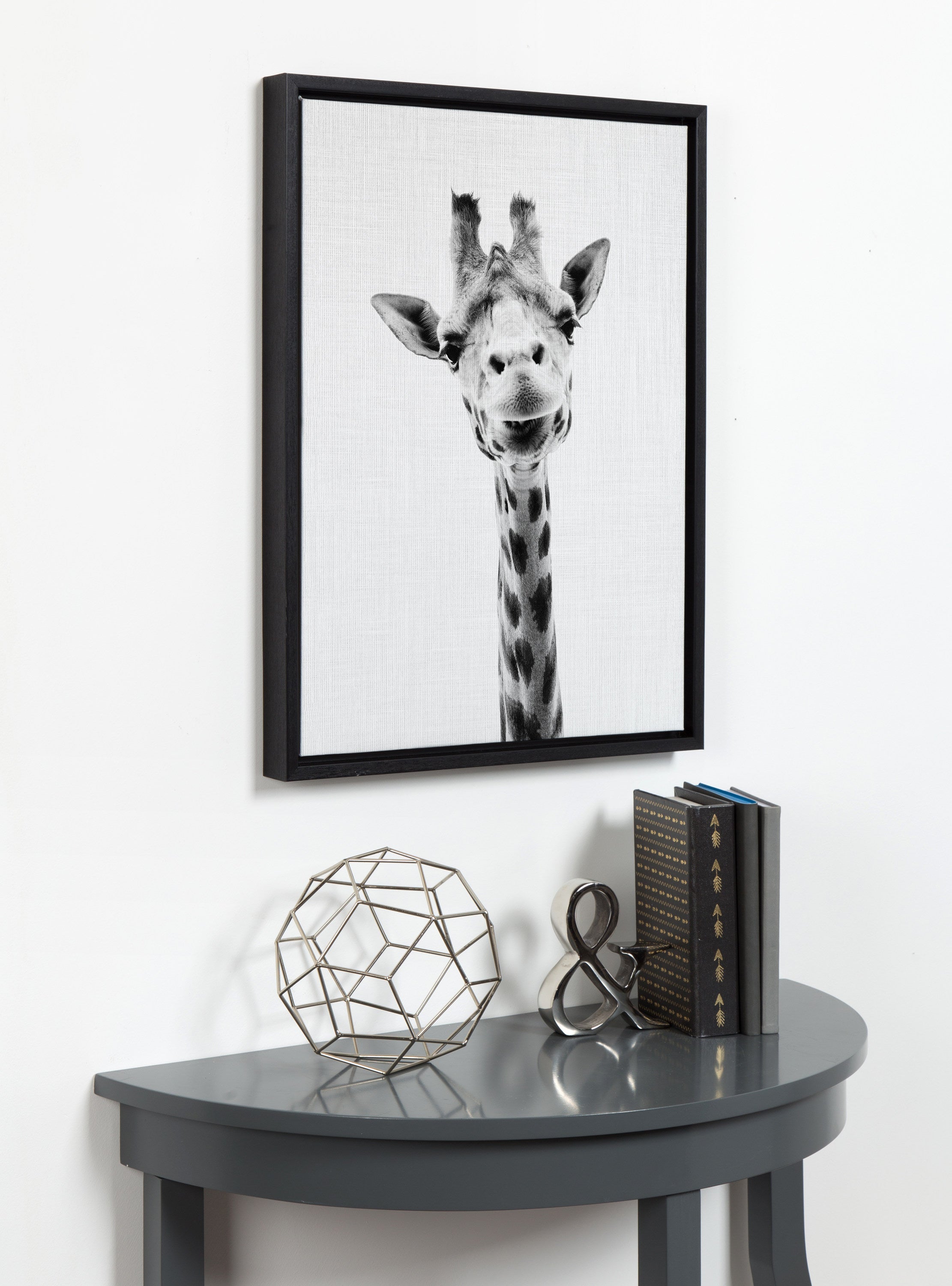 Sylvie Giraffe Framed Canvas by Simon Te of Tai Prints