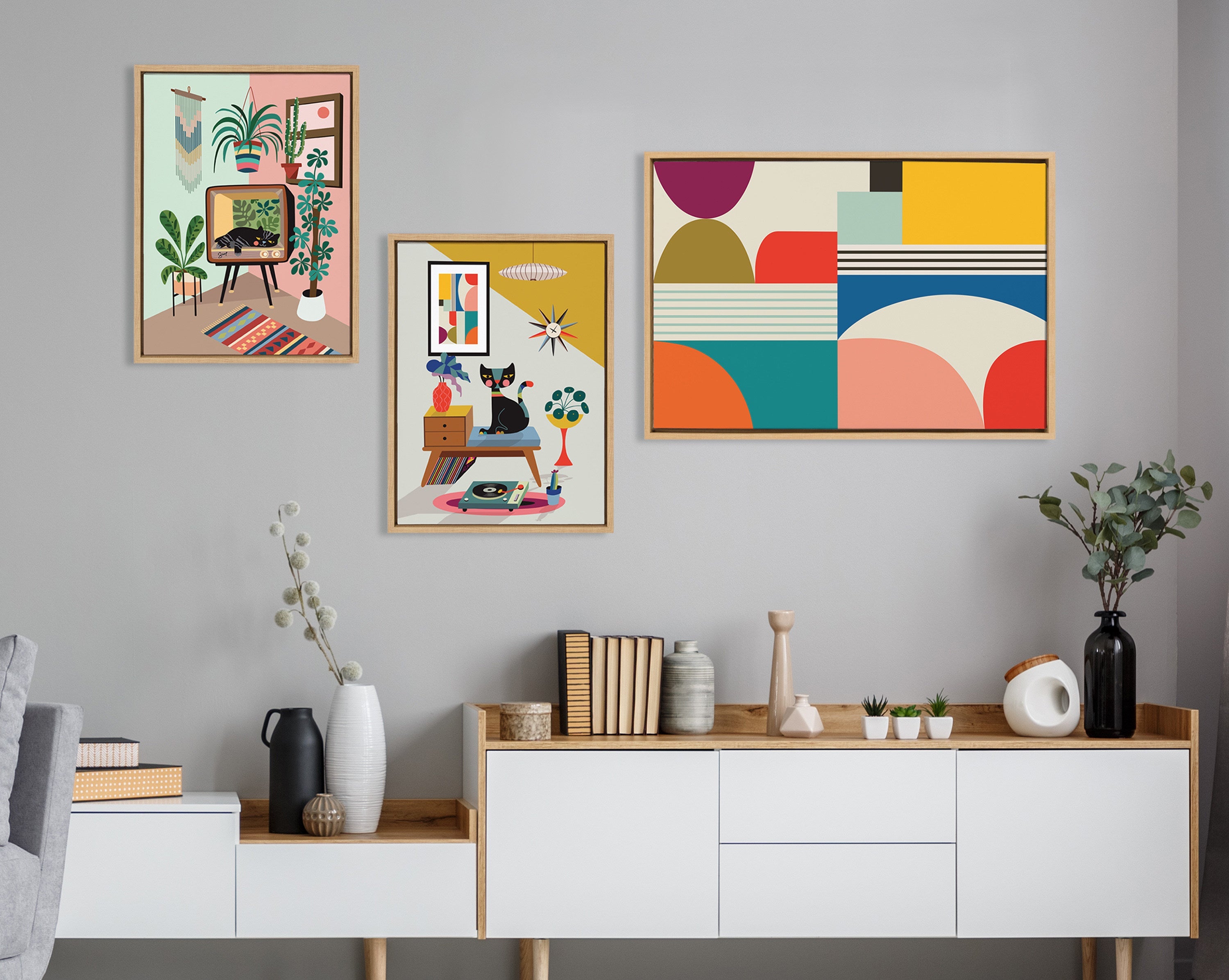 Sylvie Record Player Framed Canvas by Rachel Lee of My Dream Wall