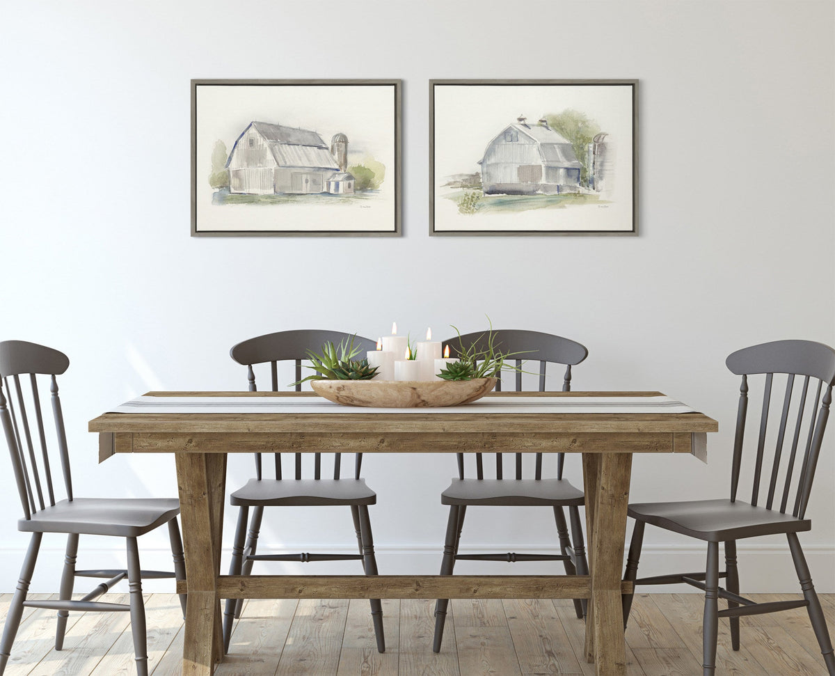 Sylvie Barn 1 Framed Canvas by Patricia Shaw