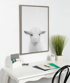 Sylvie Baby Goat Framed Canvas by Simon Te Tai