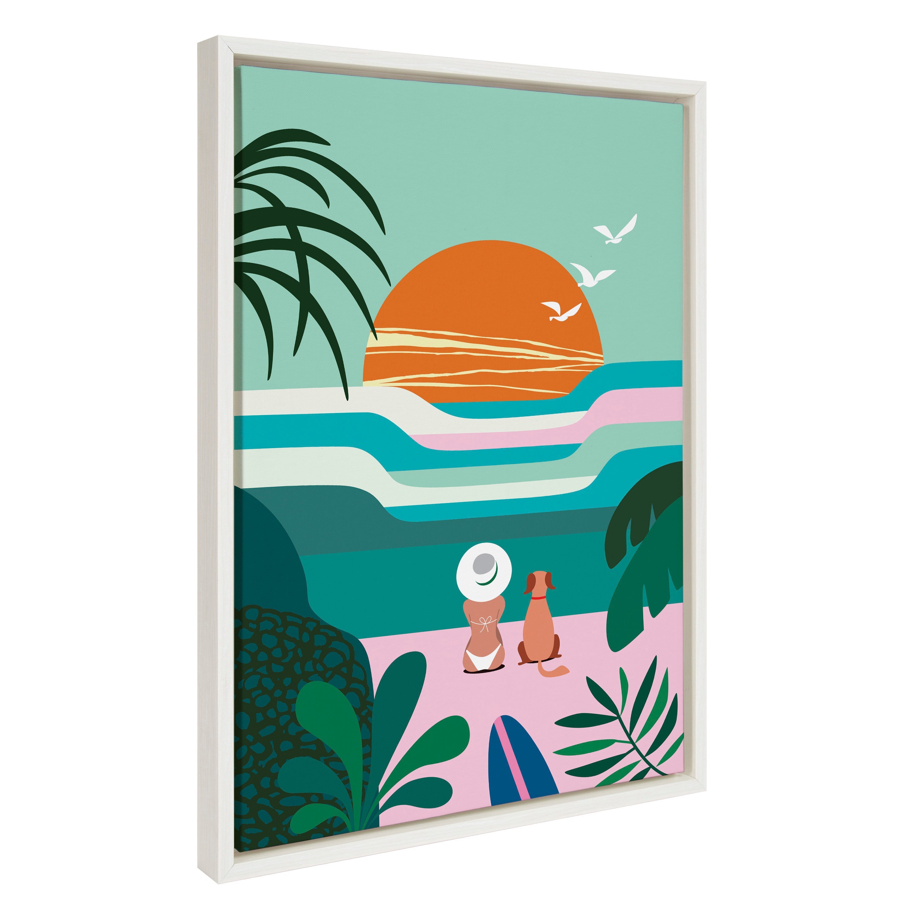 Sylvie Sun Flock Framed Canvas by Rachel Lee of My Dream Wall