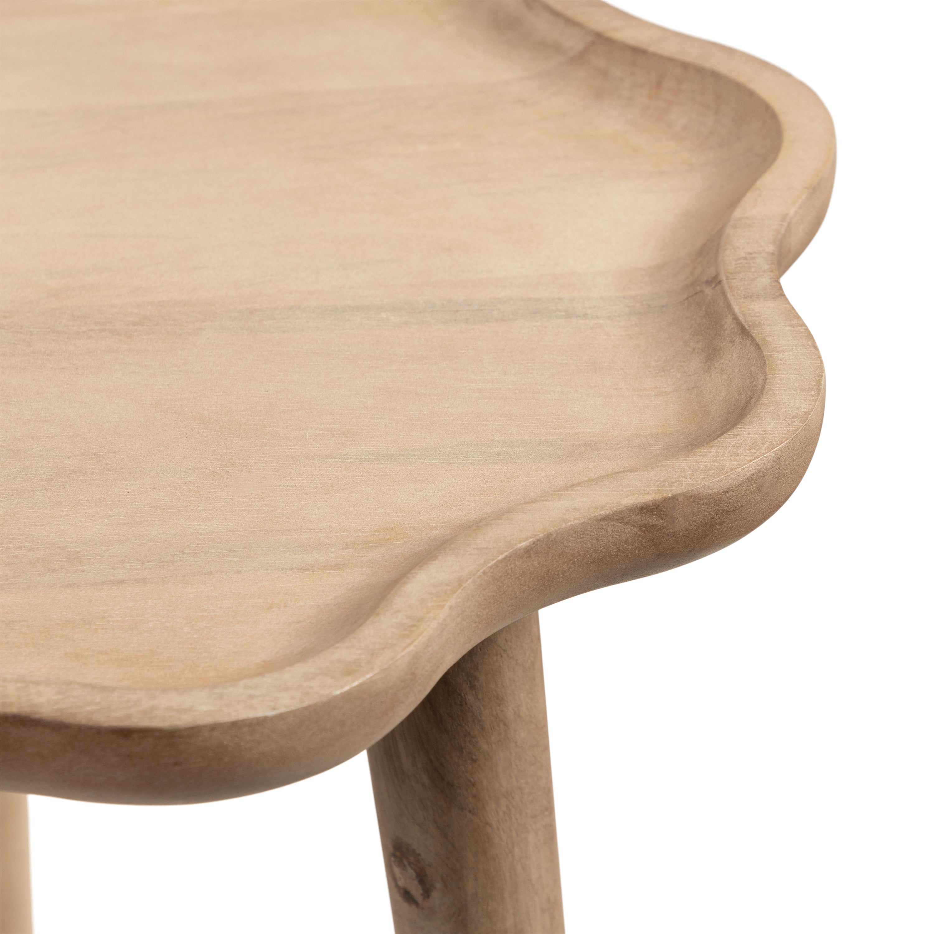Alezar Scallop Wood Side Table