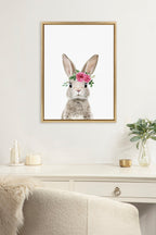 Sylvie Flower Crown Bunny Framed Canvas by Amy Peterson Art Studio
