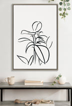 Sylvie Botanical Sketch Print No 1 Framed Canvas by The Creative Bunch Studio