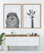 Sylvie Lion Framed Canvas by Simon Te Tai