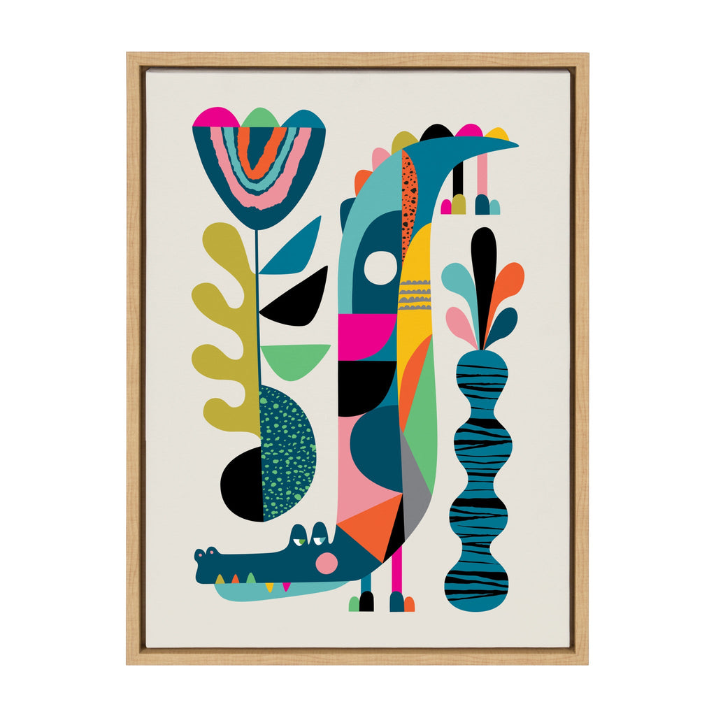 Sylvie Crocodile Framed Canvas by Rachel Lee of My Dream Wall