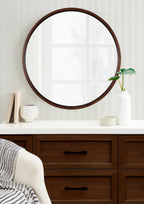 Hutton Round Wood Wall Mirror