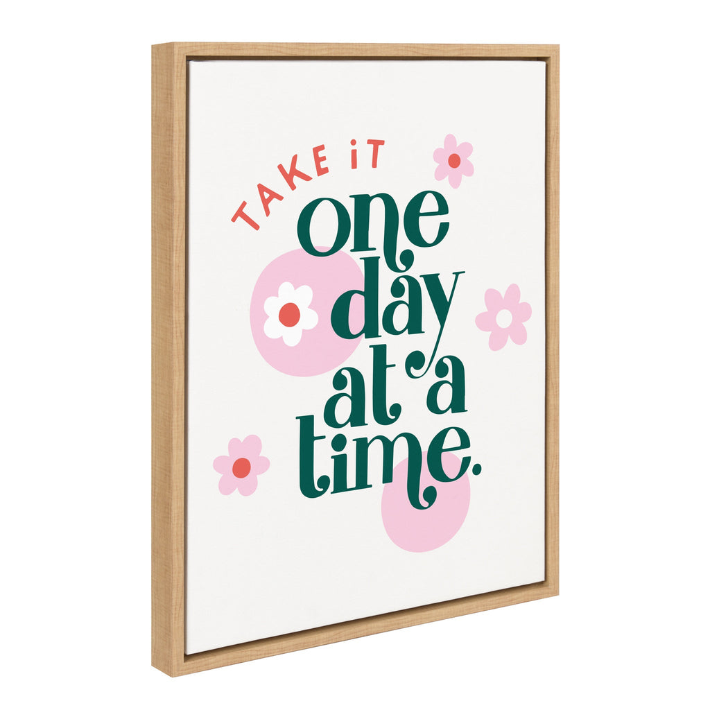 Sylvie Take It One Day At A Time Framed Canvas by Maria Filar